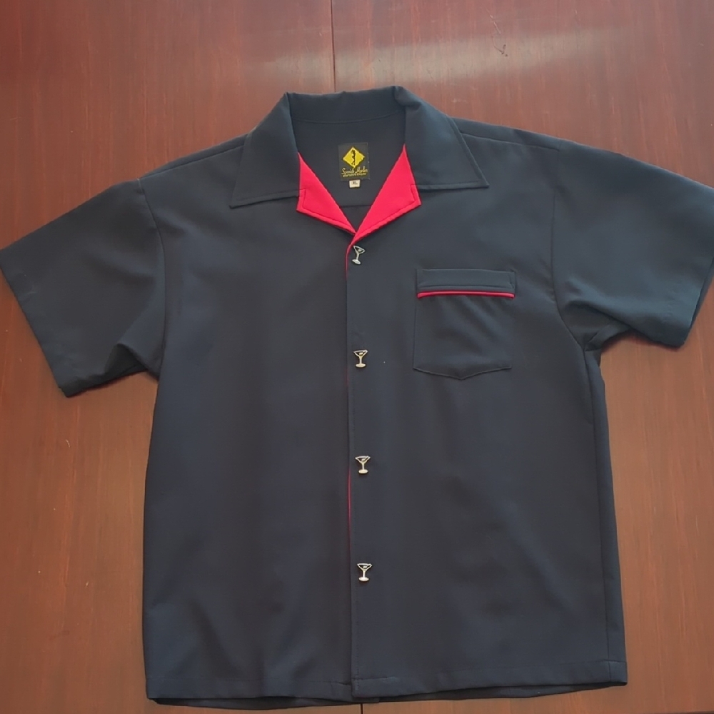 Navy and Red Men's Shirt